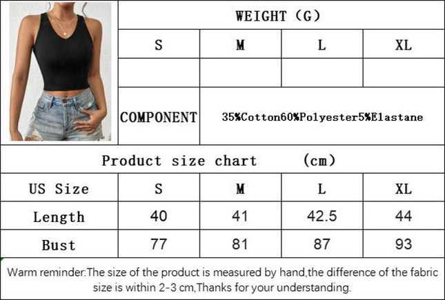 Women's Sleeveless V Neck Tank Top Tie Cut Out Slim Fit Crop Top