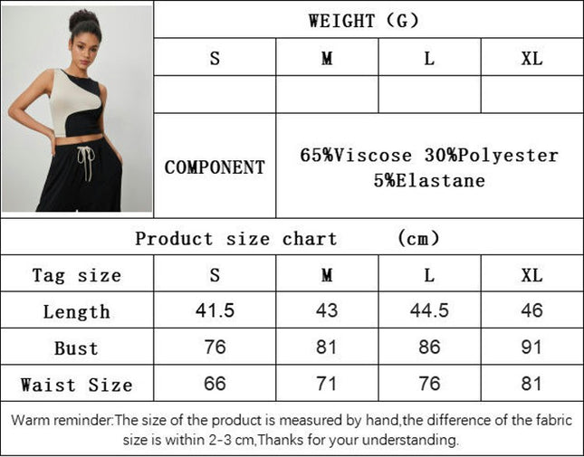Women's Summer Tank Tops Sleeveless Cropped Ribbed Color Block Tops