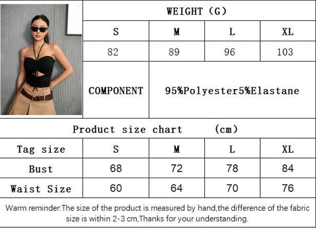 Women's Sexy Ruched Sleeveless Crop Halter Top Tie Backless Cut Out Cami Tops