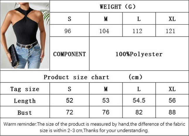 Women's Sleeveless Halter Twist Front Crop Top Slim Fit Ribbed Knit Tank Tops
