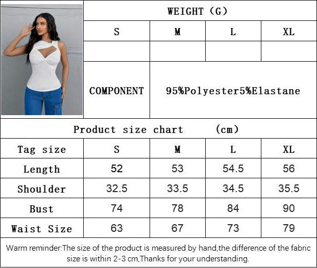 Womens Summer Cut Out Tank Tops Sleeveless Twist Front Slim Fit Tanks