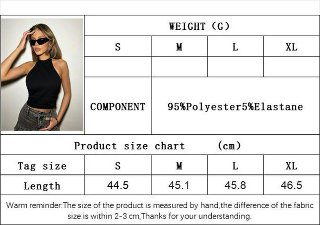 Women's Sexy Halter Neck Tank Top Sleeveless Slim Fit Backless Crop Top