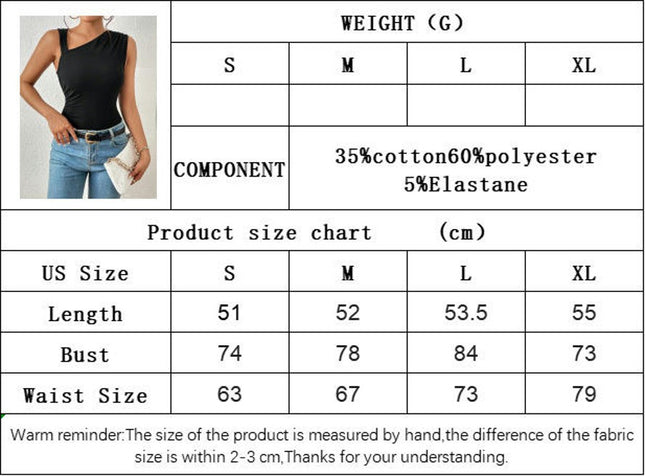 Women's Sexy Ruched Asymmetrical Neck Sleeveless Slim Tank Top