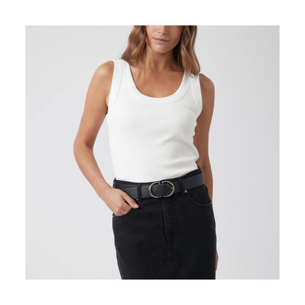 Women Basic Ribbed Knit Sleeveless Casual Scoop Neck Slim Fit Tank Top
