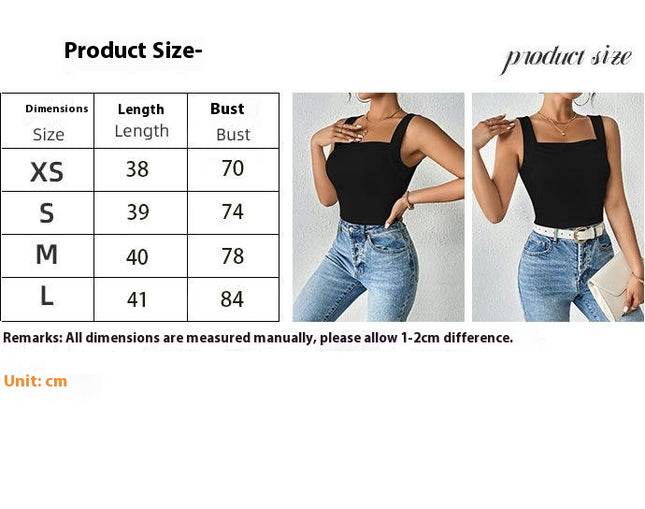 Women's Sleeveless Ribbed Tank Tops Square Neck Basic Summer Tops
