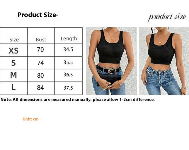 Women's Sexy Deep U Neck Tank Top Sleeveless Ribbed Cropped Tank