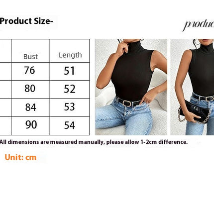Women's Summer Sleeveless High Neck Top Casual Fitted Ribbed Tank Tops