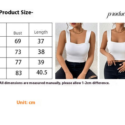 Womens Crop Tank Tops Sleeveless Square Neck Printed Slim Fit Tops