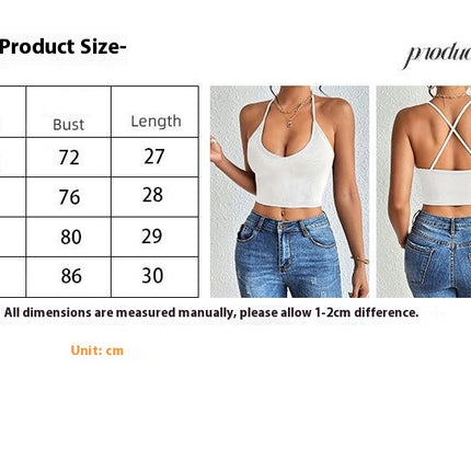 Women's Crop Cami Tank Tops Criss Cross Back V Neck Spaghetti Strap Camisole