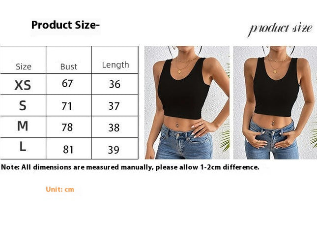 Women's Summer U Neck Sleeveless Cropped Tank Backless Slim Fit Crop Tops