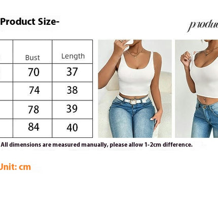 Women's Sexy Scoop Neck Sleeveless Cami Tank Backless Slim Fit Crop Tops