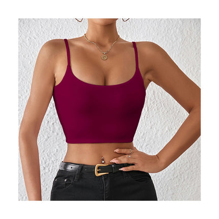 Women's Crop Cami Top Summer Sexy Slim Sleeveless Backless Spaghetti Strap Tank Top