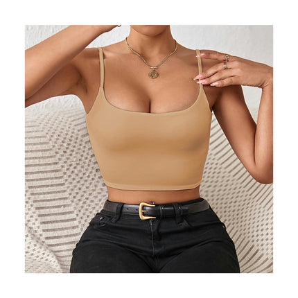 Women's Crop Cami Top Summer Sexy Slim Sleeveless Backless Spaghetti Strap Tank Top