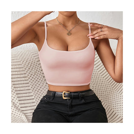 Women's Crop Cami Top Summer Sexy Slim Sleeveless Backless Spaghetti Strap Tank Top
