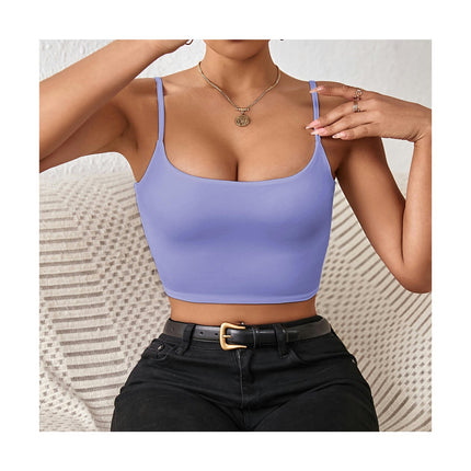 Women's Crop Cami Top Summer Sexy Slim Sleeveless Backless Spaghetti Strap Tank Top