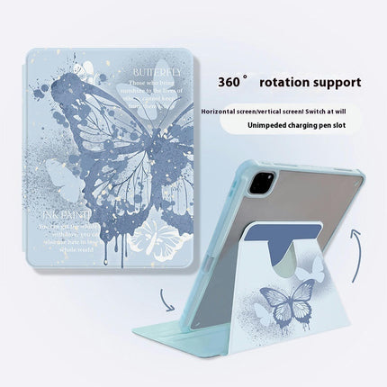 Butterfly Auto Wake Sleep iPad Case Cover with Stand