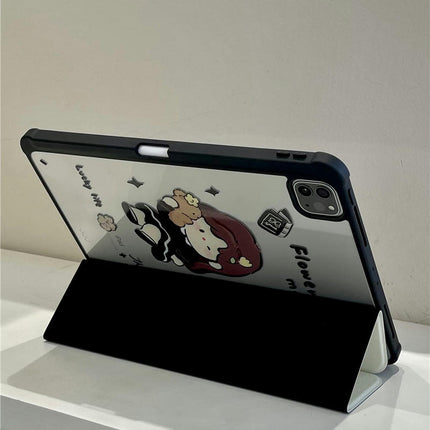 iPad Case Cover with Pencil Holder Cartoon Tablet Protective Cover-A