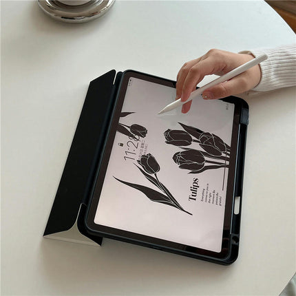 Flower iPad Case Cover with Pencil Holder, Auto Sleep/Wake-B1