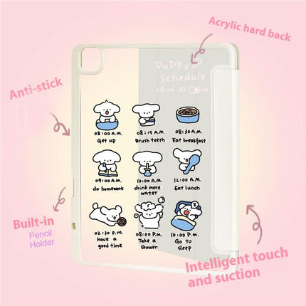 Case for iPad with Pencil Holder Cute Protective Tablet Cover