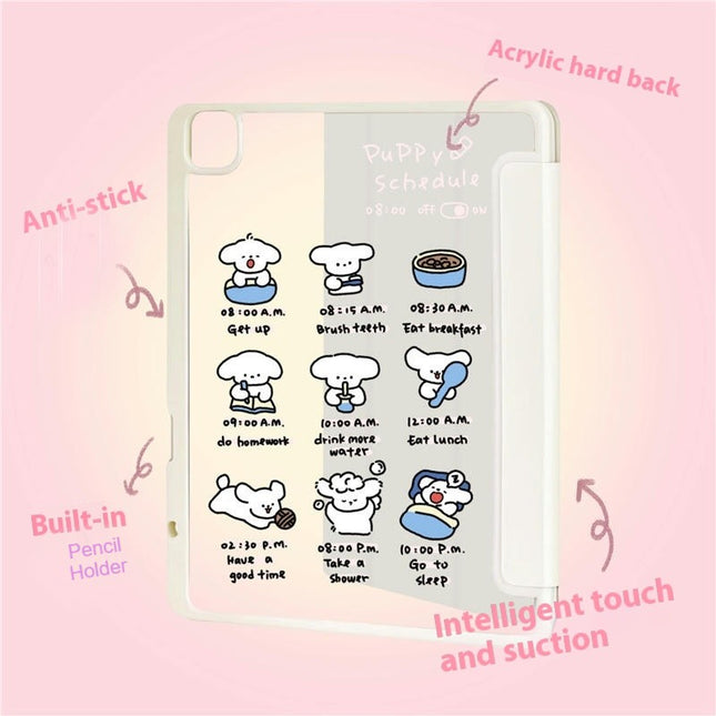 Case for iPad with Pencil Holder Cute Protective Tablet Cover