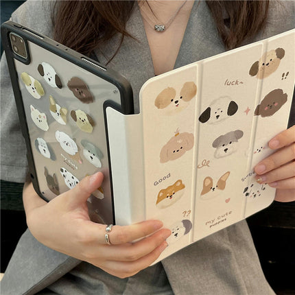 Case for iPad with Pencil Holder Cute Protective Tablet Cover-A