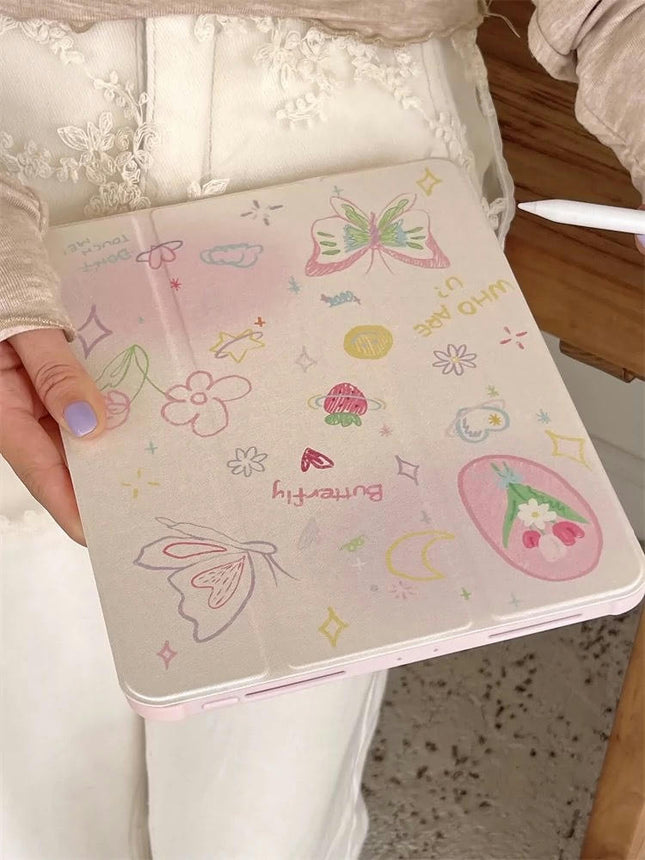 iPad Case Cover Auto Sleep/Wake Cute Protective Tablet Cover