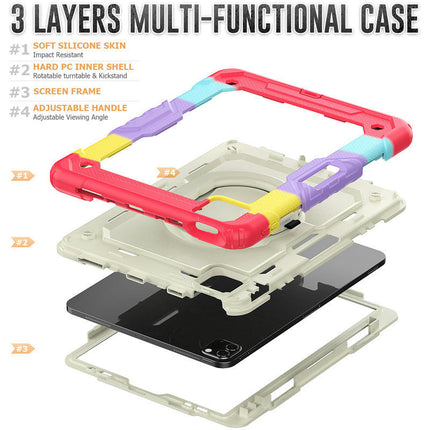 Protective Tablet Cover Drop Proof iPad Case Cover with Rotating Stand-A 1