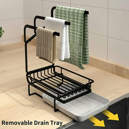 Sponge Holder for Kitchen Sink Caddy Organization - with Detachable Towel Holder
