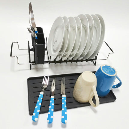 Dish Drying Rack Kitchen for Kitchen Counter - Extendable Kitchen Drying Rack with Cutlery Holder