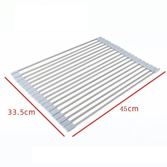 Roll Up Dish Drying - Foldable Sink Rack Kitchen Dis The Sink Stainless Steel Dish Drainer Heat Resistant