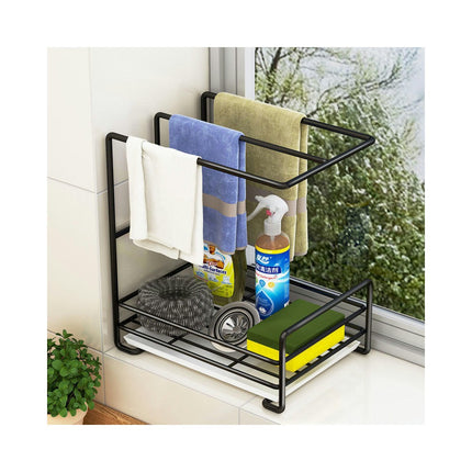 Dishcloth Holder Rag Drain Rack Kitchen Storage Free Punch Hanger Wall-Mounted Sink Washcloth