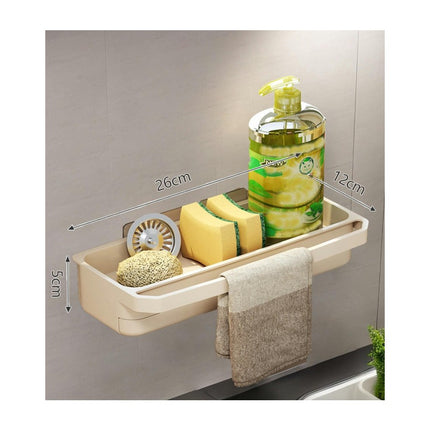 Caddy with Brush Holder Kitchen Sink Organizer with Drain Tray Rustproof Stainless Steel