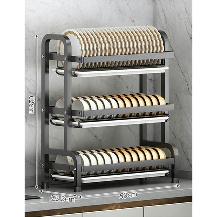 Dish Drying Rack Stainless Steel Drain Rack Dish Rack Combination Kitchen Rack Dishcloth Storage Tool