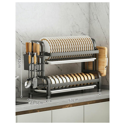 Dish Drying Rack Stainless Steel Drain Rack Dish Rack Combination Kitchen Rack Dishcloth Storage Tool