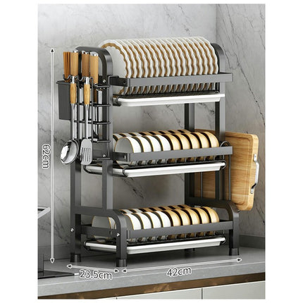 Dish Drying Rack Stainless Steel Drain Rack Dish Rack Combination Kitchen Rack Dishcloth Storage Tool
