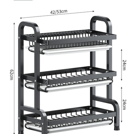 Dish Drying Rack Stainless Steel Drain Rack Dish Rack Combination Kitchen Rack Dishcloth Storage Tool