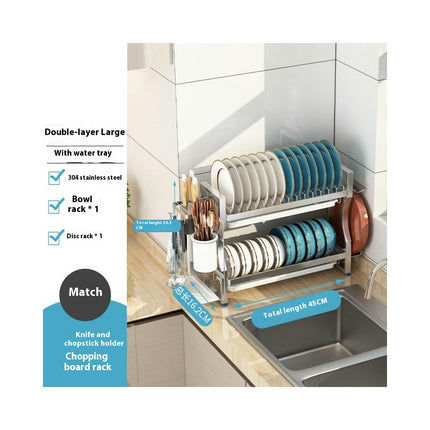 Dish Drying Rack Stainless Steel - Stylish Storage Solution for Kitchen Counter Organization Over Sink