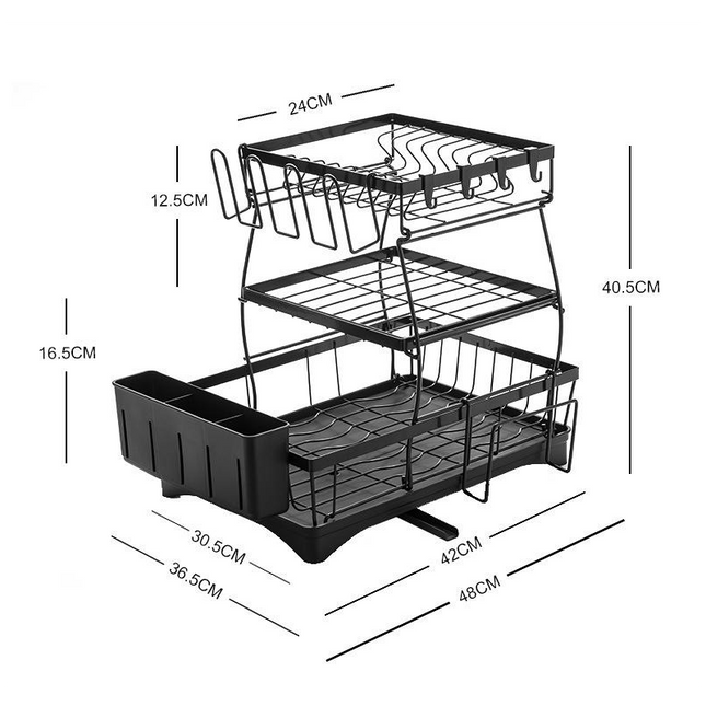 Dish Drying Drain Rack Countertop Kitchen Cutlery Multifunctional Narrow Small Household Dish Storage