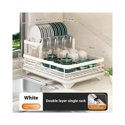 Kitchen Dish Drainer Rack Sink Drain Organizer Space-Saving Multipurpose Countertop for Dishes Gadgets