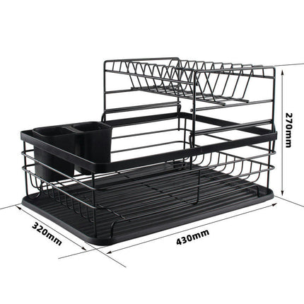 Kitchen Drainer Dish Drying Rack Organizer Space-Saving Multipurpose Countertop Tool for Dishes Knives