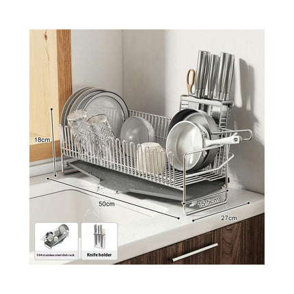 Kitchens Countertop Drain Rack Multifunctional Double-Layer Dishes Chopsticks and Spoon Series Shelf