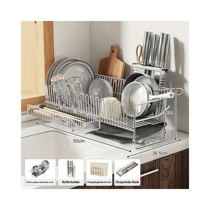 Kitchens Countertop Drain Rack Multifunctional Double-Layer Dishes Chopsticks and Spoon Series Shelf