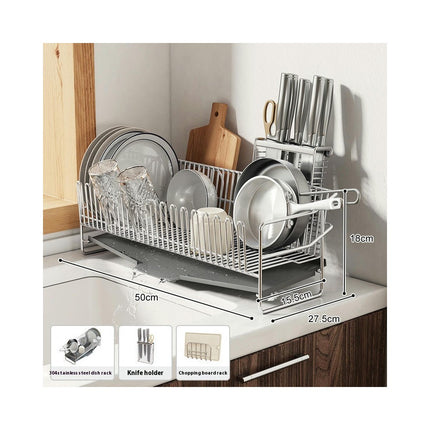 Kitchens Countertop Drain Rack Multifunctional Double-Layer Dishes Chopsticks and Spoon Series Shelf