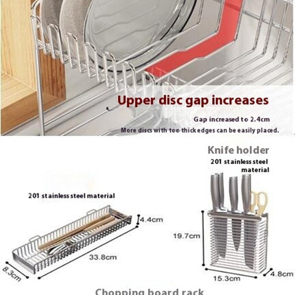 Kitchens Countertop Drain Rack Multifunctional Double-Layer Dishes Chopsticks and Spoon Series Shelf
