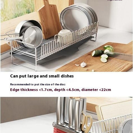 Kitchens Countertop Drain Rack Multifunctional Double-Layer Dishes Chopsticks and Spoon Series Shelf