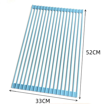 Roll Up Dish Drying Rack Over The Sink Portable Stainless Steel Rolling Multipurpose Kitchen Drainer
