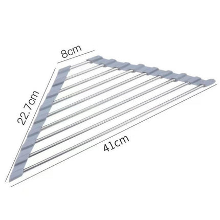 Roll Up Dish Drying Rack Over The Sink Portable Stainless Steel Rolling Multipurpose Kitchen Drainer