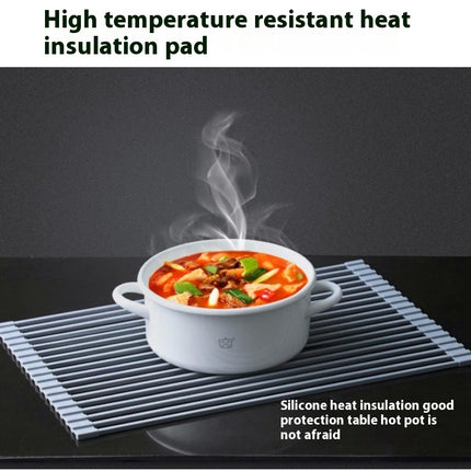 Roll Up Dish Drying Rack Over The Sink Foldable Multipurpose Silicone Dish Drainer For Vegetable Fruit