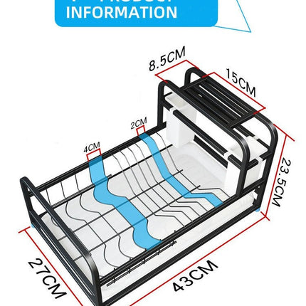 Dish Racks for Kitchens Counter with Automatic Drainage Drainers - for Drying Dinnerwares Rust-Proof
