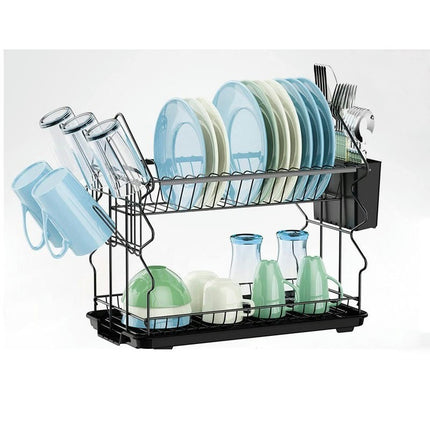 Dish Drying Rack for Kitchen Counter 2 Tier Large Dish Drainers Stainless Steel Dish Strainer Utensils